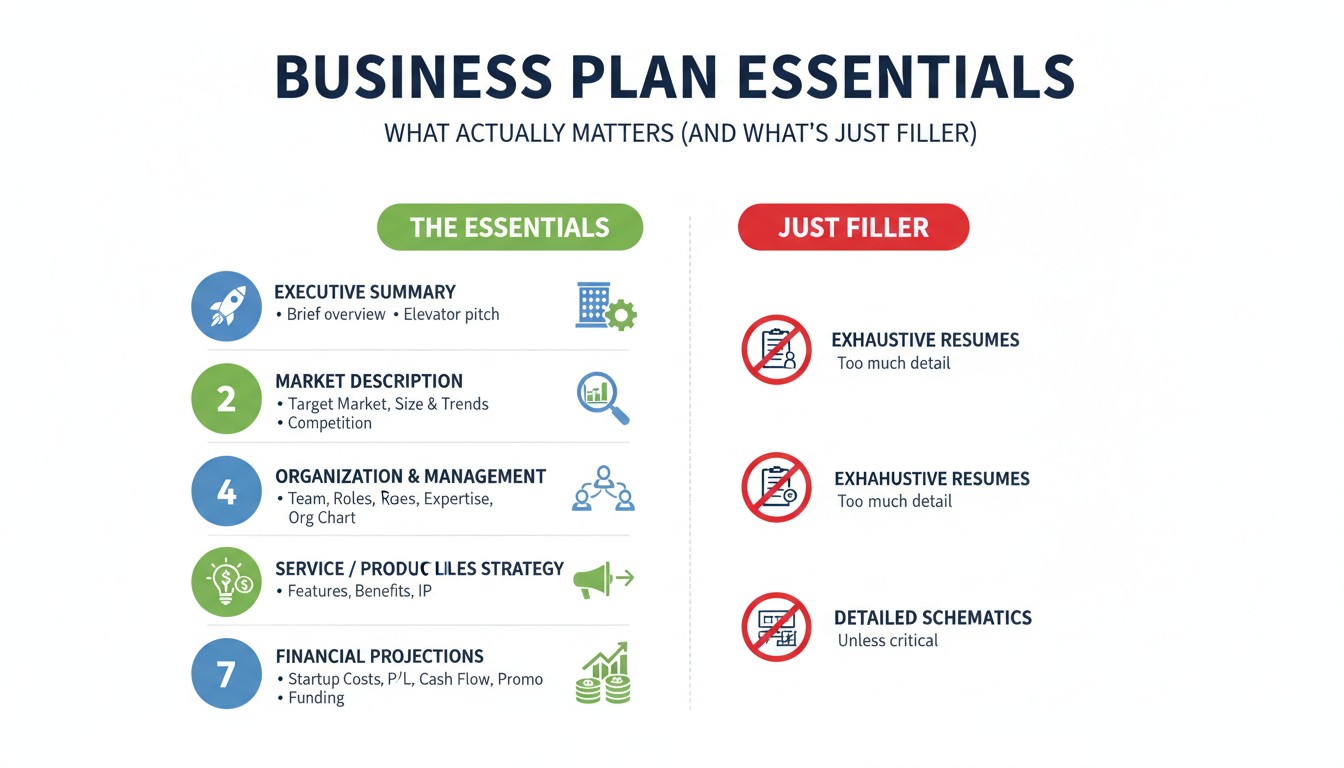 What a Business Plan Actually Needs (And What's Just Filler)